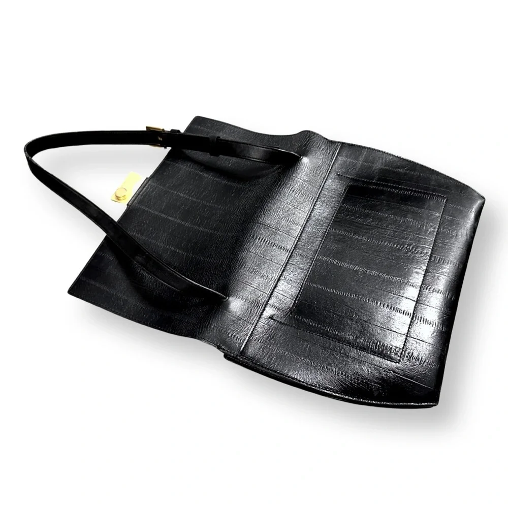 [ ALLSAINTS ] Harley Eel Embossed Leather Crossbody Bag w: luxe Clasp : … - Picture 5 of 9